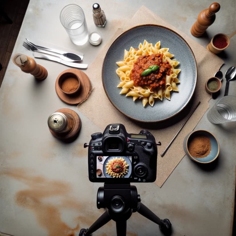 food photography camera tripod softboxes light
